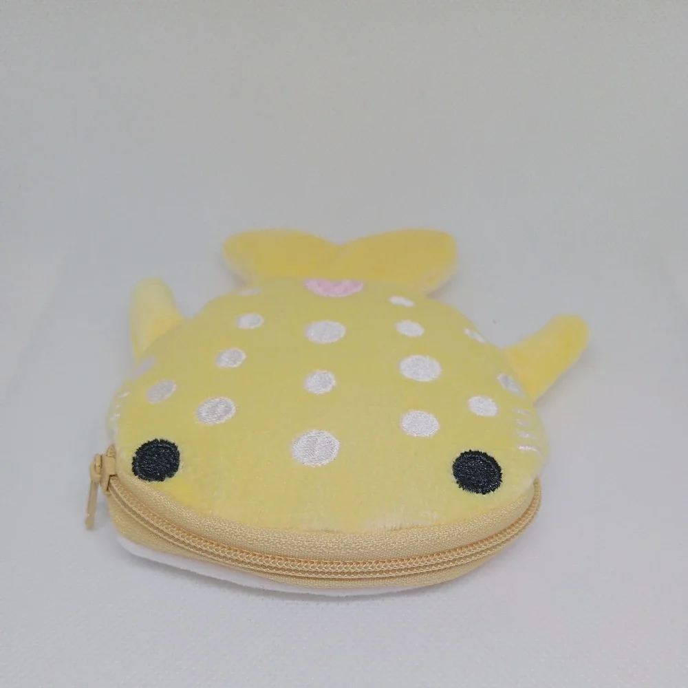 Yellow Whale Shark Coin Wallet Plush Bag Cute Key Or Earphone Pouch